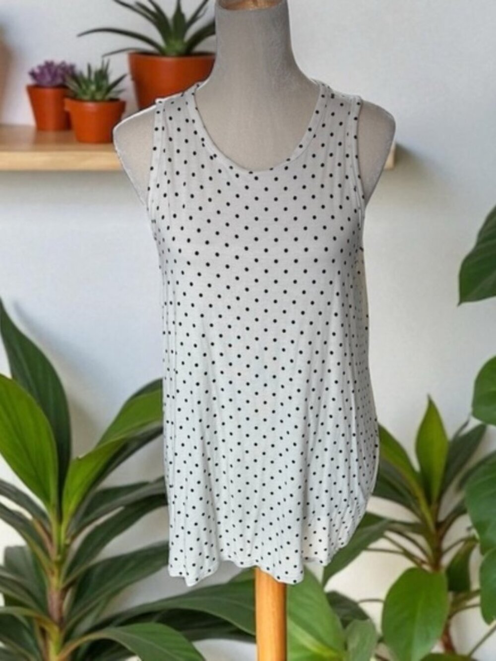 Old Navy Luxe Polka Dot Sleeveless Top